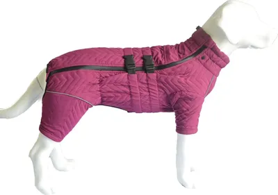 Immagine prodotto di gilet caldo per cane 4 zampe impermeabile riflettente viola XL