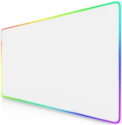 Produktbild von Titanwolf Gaming Mauspad XXXL, 1200 x 600 mm RGB Mousepad, weiß, 7 LED Farben + 4 Effektmodi, Präzision & Geschwindigkeit, abwaschbar
