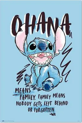 Produktbild von Stitch - Ohana - Disney Film Poster Plakat Druck - Größe 61x91,5 cm