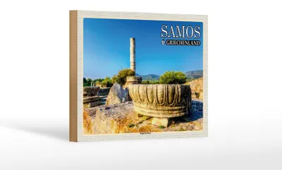 Produktbild von Holzschild Reise 18x12 cm Samos Griechenland Tempel der Hera