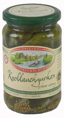 Produktbild von Krügermanns Original Spreewälder Knoblauchgurken (370 ml Glas)