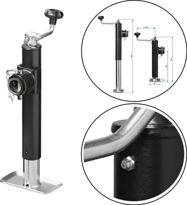 Produktbild von Anhängerstütze mit Kurbel klappbar Stütze 1000kg 39-64 cm