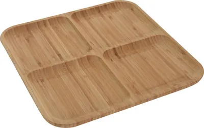 Image de EXCELLENT HOUSEWARE Plateau de service en bois Plateau de service en BAMBOU carré 30x30 cm