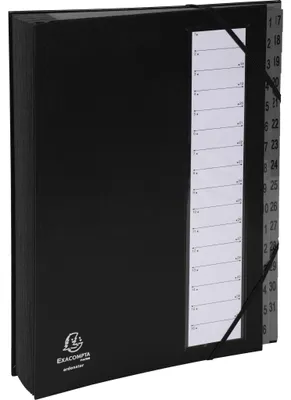 Produktbild von Exacompta 6x Ordnungsmappe Gummizug 32 Fächer 1-32 Ordonator A4 Schwarz 56032E