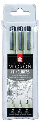 Image de Sakura - Feutres fins Pigma Micron, blister de 3 pièces noir | 6 pièces
