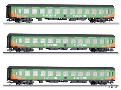 Produktbild von Tillig Reisezugwg.-set, FLIXTRAIN, E 01066