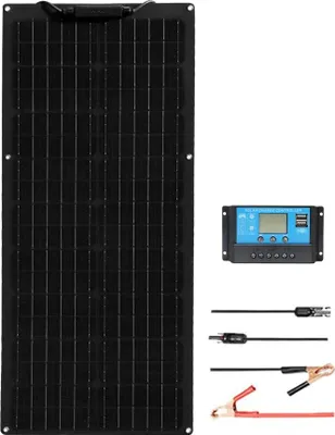 Obrázek produktu pro Solární panel, přenosný, vysoká účinnost, 12V 50W solární sada B