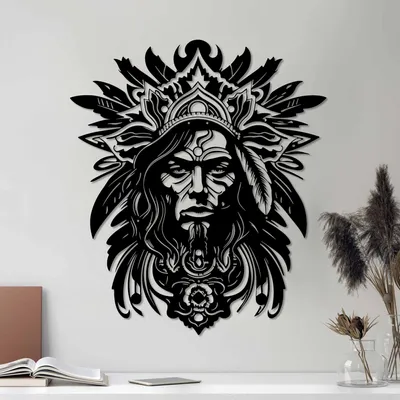 Produktbild von Wallity, Rasta, Dekoratives Wandaccessoire aus Metall, Schwarz, 100 % METALL, 48 x 55 cm