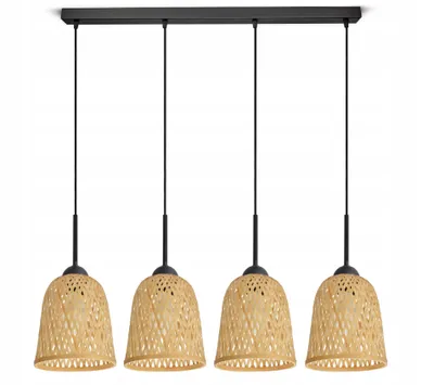 Obrázek produktu pro LUXOLAR Závěsné svítidlo Natural Bamboo 4 plameny E27 60 W - Stropní světlo BOHO Design -Závěsné svítidlo do obývacího pokoje, kuchyně