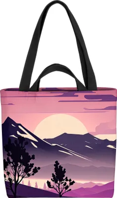 Produktbild von VOID Berge Berglandschaft Comic Reise Tasche 33x33x14cm,15l Einkaufs-Beutel Shopper Einkaufs-Tasche Bag