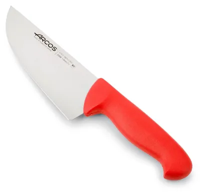 Metzgermesser, 170 mm Klinge, NITRUM Edelstahl, roter Griff