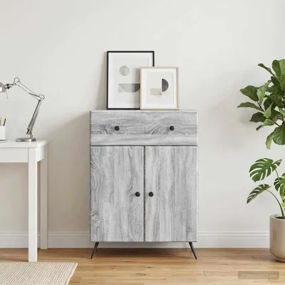 Immagine prodotto di vidaXL Credenza laterale, Sonoma grigio, 66 x 34,5 x 90 cm, realizzata in legno composito