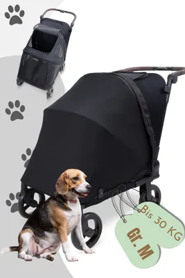 Produktbild von Wonderfold PFM Pet Medium Premium Hundebuggy - Farbe: Jet Black