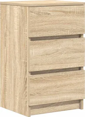 Immagine prodotto di Comodino con 3 Cassetti Rovere Sonoma 39x35x65 cm