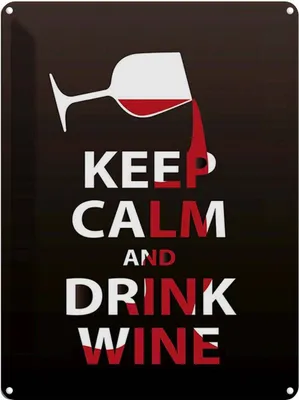 Produktbild von vianmo Blechschild 40x30 cm Keep Calm and drink wine