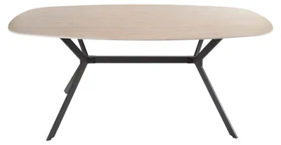 Produktbild von FURNLUX Esstisch Romano Beige Und Schwarz 180cm / Hauptfarbe: Beige / Abmessungen: 180 x 76 x 90 cm