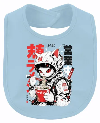 Produktbild von Ramen Katze Astronaut Anime Japanisch Kawaii Neko Essen Manga Baby Lätzchen, Hellblau, Einheitsgröße