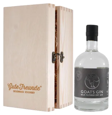 Produktbild von Birkenhof Goat´s Dry Gin mit Geschenk-Holzkiste