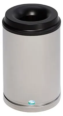 Produktbild von Feuersicherer Papierkorb | 15 Liter, HxBxT 37x25x25cm | Edelstahl | Silber
