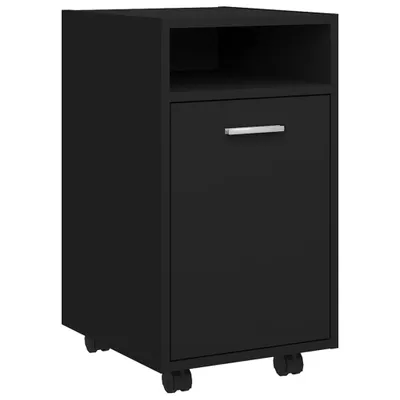 Produktbild von vidaXL Beistellschrank mit Rollen Schwarz 33x38x60 cm Holzwerkstoff