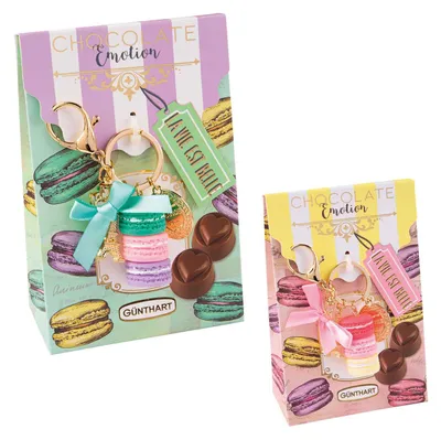 Produktbild von Günthart Chocolate Emotion Pralinen mit Anhänger 'Macarons' 72g