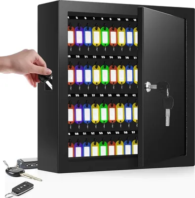 Produktbild von Mejasg Feuerfester Safe für 100 Schlüssel Legierter Stahl Schwarz