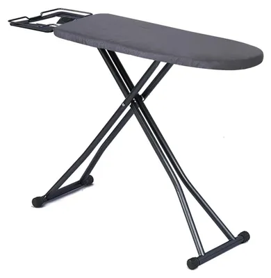 Image de Table à repasser, réglable en hauteur, design compact, noir