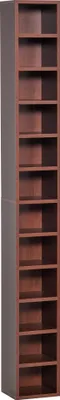 Image de HOMCOM Rangements pour CD et DVD, étagère colonne de rangement, meuble de rangement avec 12 compartiments, capacité max. 204 CD, 21 x 20 x 175 cm, marron