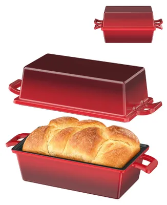 Gusseiserne Brotbackform 21 cm mit Deckel, 2-in-1