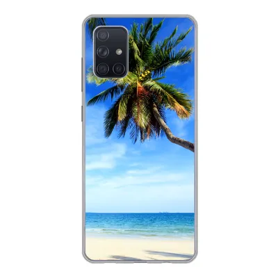 Produktbild von MuchoWow® Handyhülle Schutzhülle Hülle für Samsung Galaxy A51 5G Palmen - Strand - Meer Silikon Softcase Handy Hülle - Abbildung