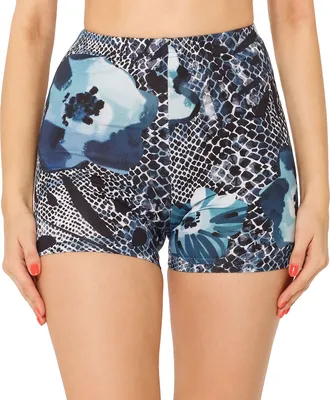 Produktbild von Merry Style Damen Kurze Leggings MS10-407(Marineblau/Blumen,XS)