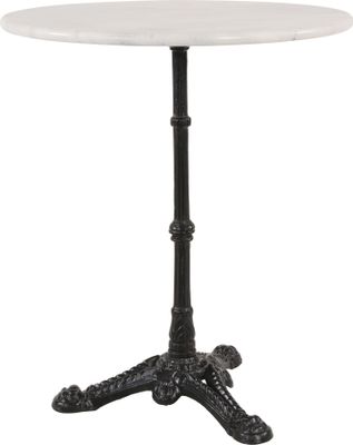 Gartentisch Bistrotisch Marmor Marmortisch Gastrotisch weiß gusseisener Fuss Ø60x72cm