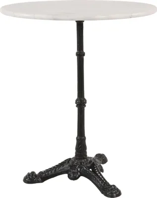Produktbild von Gartentisch Bistrotisch Marmor Marmortisch Gastrotisch weiß gusseisener Fuss Ø60x72cm