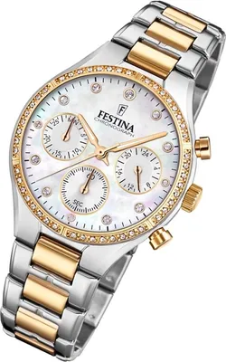 Produktbild von Festina Damen Uhr Boyfriend F20402/1 Edelstahl Armbanduhr silber gold UF20402/1