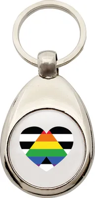Immagine prodotto di Huuraa Portachiavi Bandiera Straight Ally LGBTQ Cuore Anello portachiavi in metallo Gettone per carrello della spesa Idea regalo