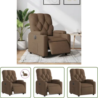 Image de The Living Store Fauteuil relax électrique Marron Tissu