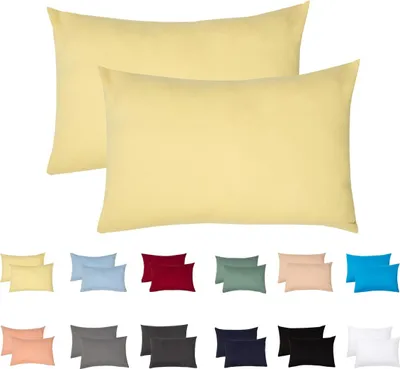 Produktbild von Jersey Kissenbezug 2er Set 40x80 cm 100% Baumwolle Gelb