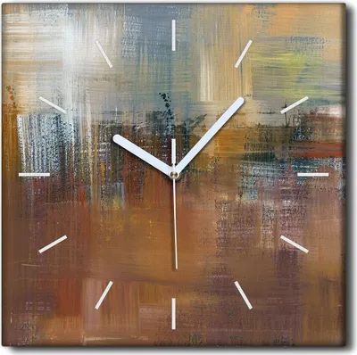 Produktbild von Coloray Uhr auf Leinwand 30x30 cm Wand Uhr Dekoration Wohnzimmer Segeltuch weiße Zeiger -Abstraktion Kunstkunst