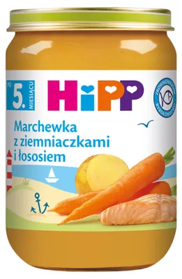 Obrázok produktu pre HiPP Marchewka Ziemniaki Łosoś dla Dzieci po 6 miesiącu 190 g