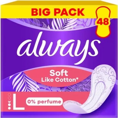 Immagine prodotto di Always – Salvaslip – Morbidi come il cotone, lunghi, 0% profumo – 48 salvaslip - 1 pezzo