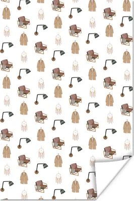 Produktbild von MuchoWow® Poster Schlafzimmer - Muster - Grau 40x60 cm - Plakate für die Wand - Poster Babyzimmer