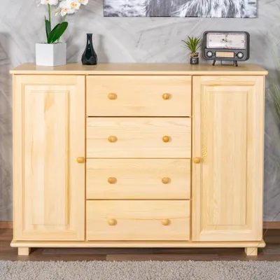 Produktbild von Dielenschrank niedrig, Kommode, Flurschrank, 136 cm breit