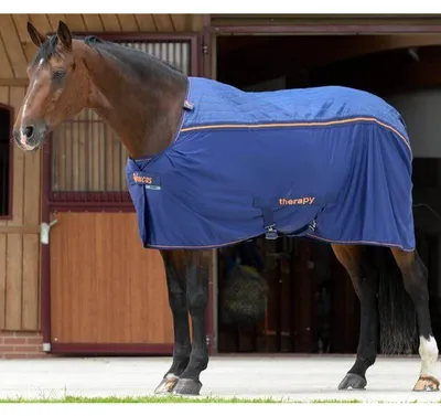 Produktbild von Bucas Therapiedecke Abschwitzdecke Therapy Cooler Big Neck Navy/Orange 155