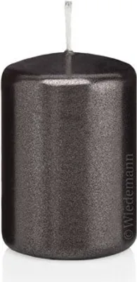 Produktbild von Stumpenkerzen Grau Metallic Ø 68 x 100 mm, 12 Stück