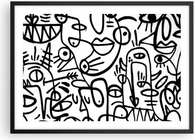 Produktbild von Gerahmtes Poster - Schwarzer Rahmen - Zeichnen Cartoon Graffiti - 70x50 cm - Wand Bild - Wanddeko - Wandbilder - Kunstposter - Wandposter - Bilderrahmen - Bilder - Kunstdruck - P2BAA70x50-4971