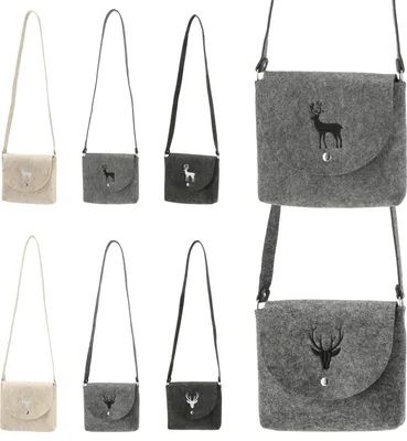 Produktbild von Trachten-Tasche Hirsch Filz grau creme Dirndl