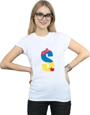 Produktbild von Disney - "Alphabet S Is For Snow White" T-Shirt für Damen BI36976 (S) (Schwarz)