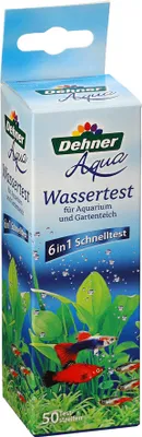 Produktbild von Dehner Aqua Wassertest für Aquarium und Teich, 6 in 1 Schnelltest, 50 Teststreifen