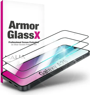 Produktbild von ArmorGlassX für Samsung Galaxy A26 - 2x Display Schutzglas - Transparent mit schwarzem Rahmen