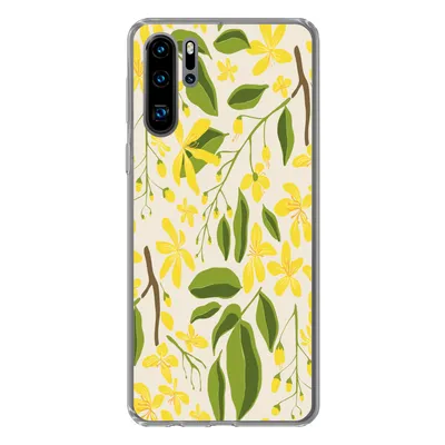 Produktbild von MuchoWow® Handyhülle Schutzhülle Hülle für Huawei P30 Pro Blume - Gelb - Muster Silikon Softcase Handy Hülle - Schutzdeckel